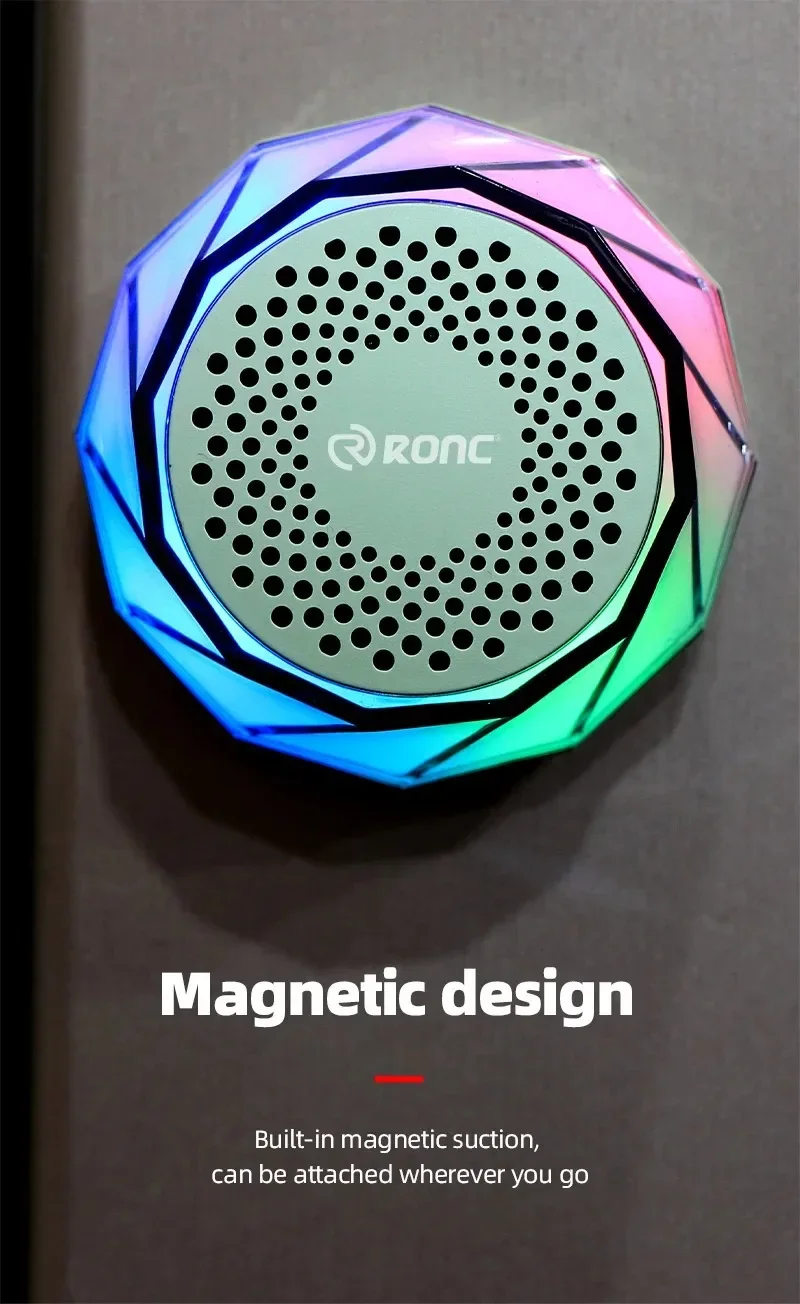 G300 Magnetic Bluetooth Speaker Portable Wireless Speaker Mobile Phone Holder with Color LED Light Portable RGB Mini Subwoofer