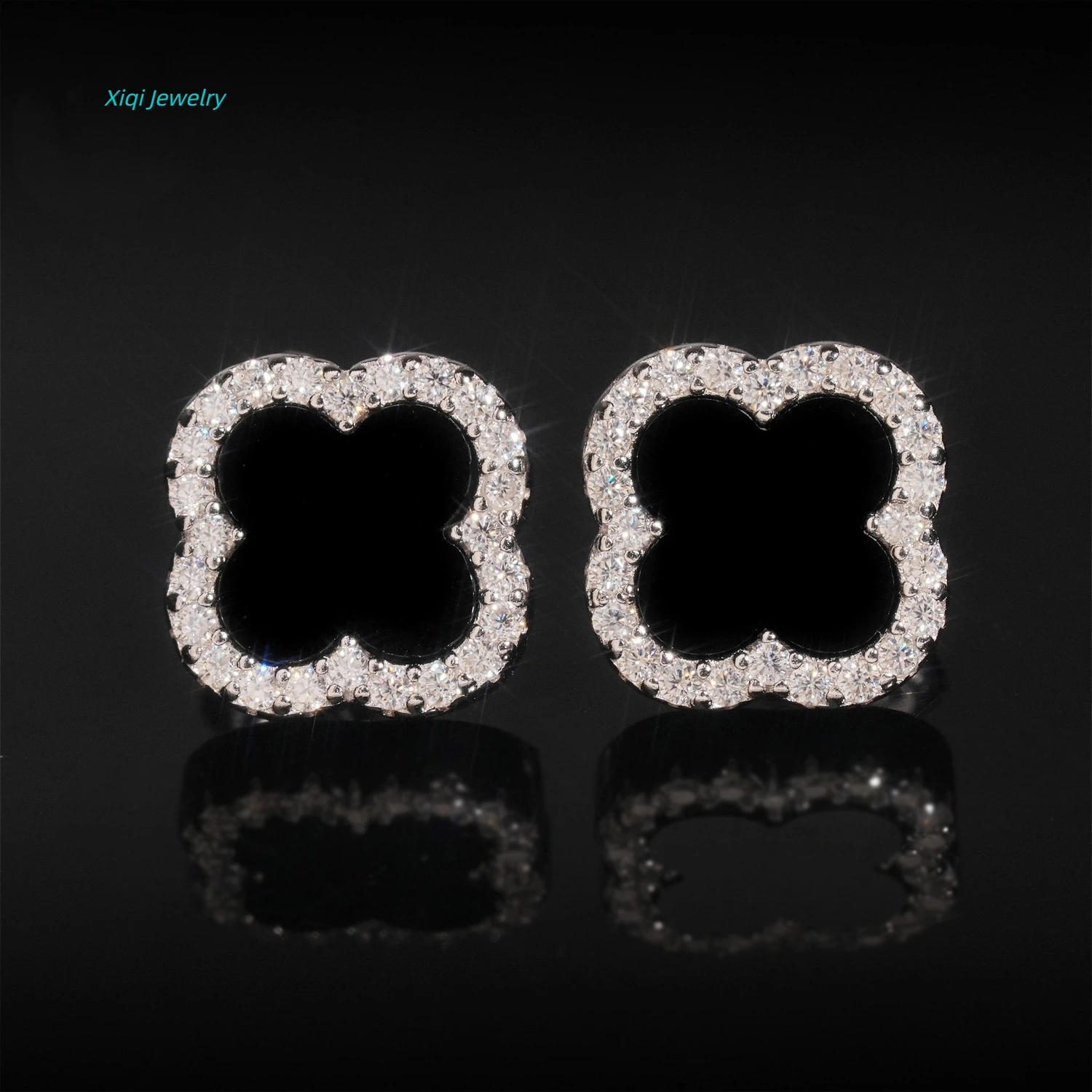 

Новые популярные серебряные серьги Xiqi Jewelry S925 на INS — женские серьги-гвоздики с муассанитовым набором Shamrocks, легкая роскошь
