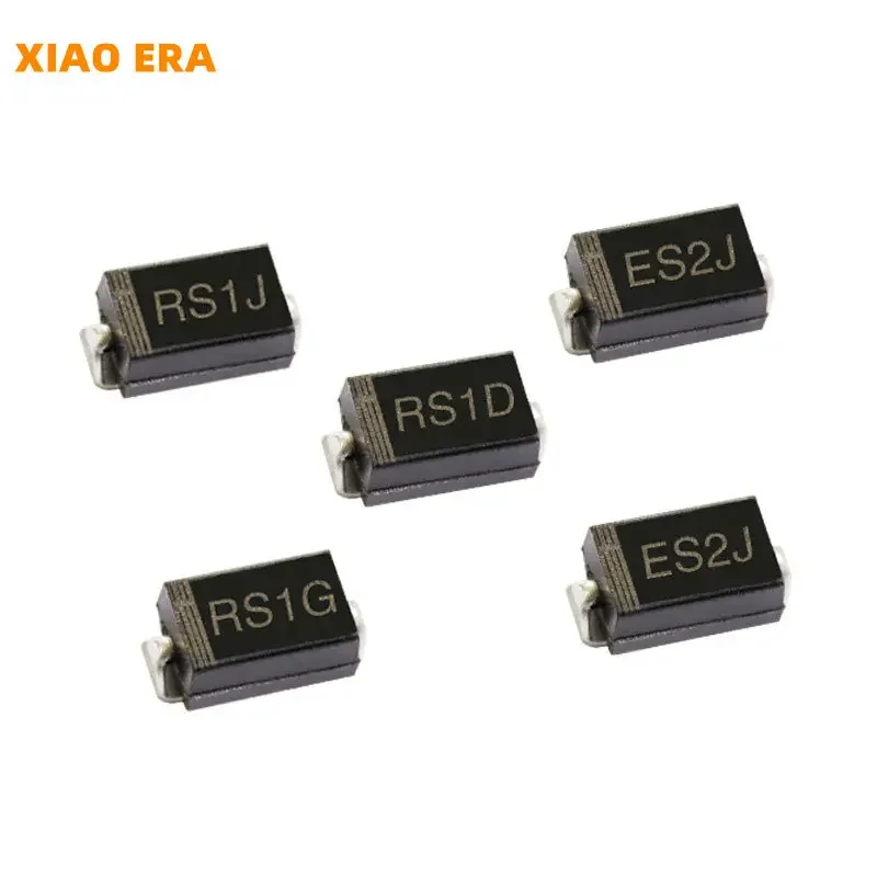 50szt SMD Dioda prostownicza DO-214AC RS1K RS1J RS1B RS1M RS1G RS2M RS1D RS1A 1A 50V 100V 200V 400V 600V 800V 1000V SMA