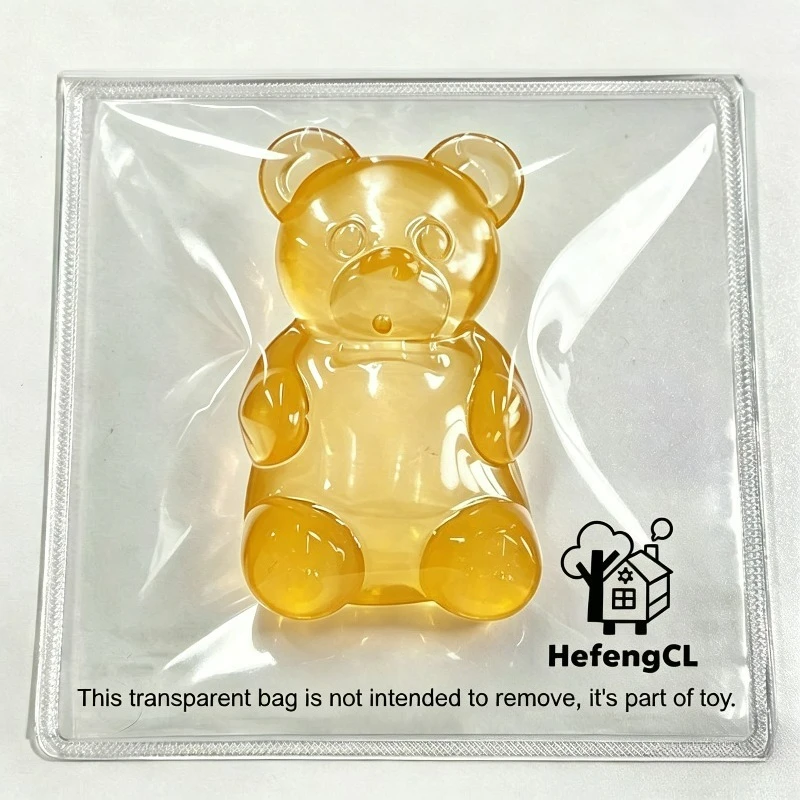 Transparent Clear Bear Squishy Soft Squeeze Toy Stress Relief Fidget Toy Stretchable Cartoon Bear Sensory Decompression Gift image 5