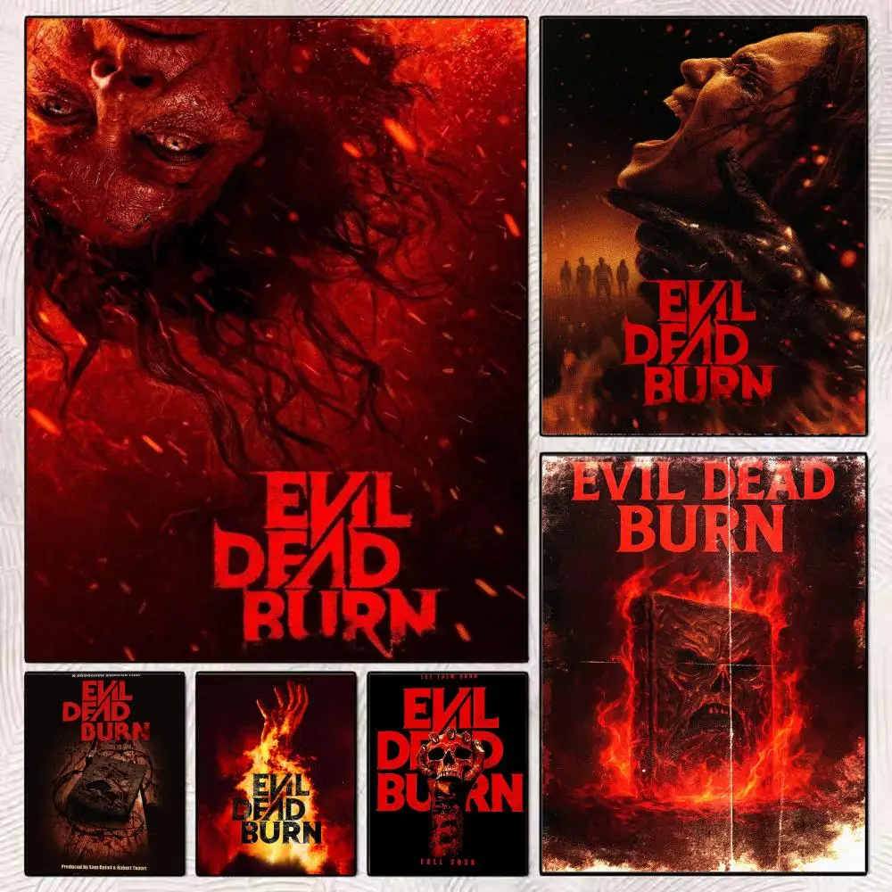Horror Movie E-Evil Dead Burn Painting Calligraphy Aesthetic Canvas Wall Poster Modern Room Bedroom Cafe Wall Artwork