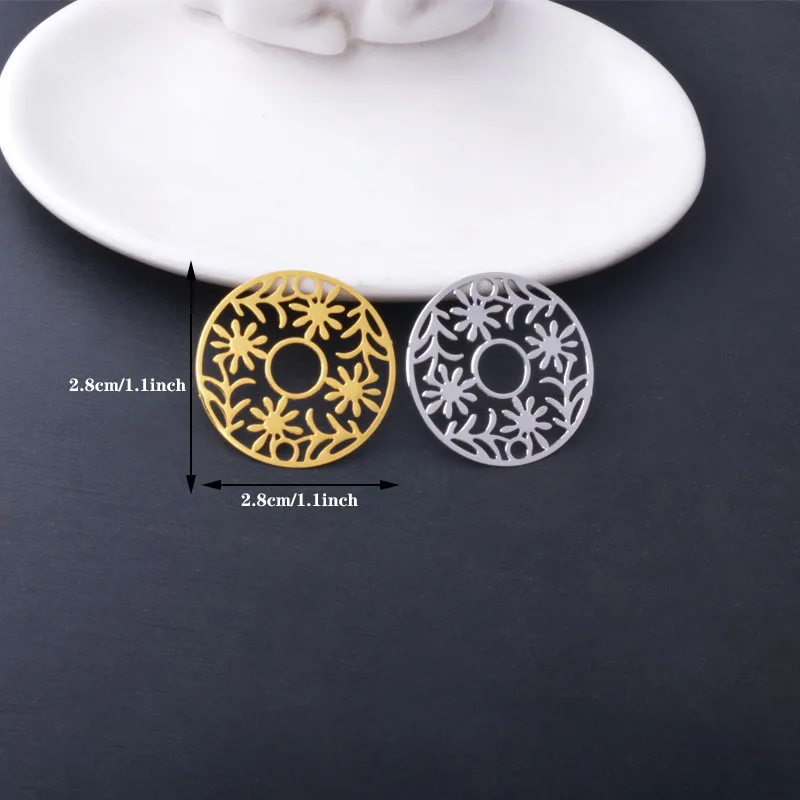 30 Stück AB8784 28*28mm Messing Bemalte Runde Anhänger DIY Schmuck Ohrring Zubehör – Detail 4