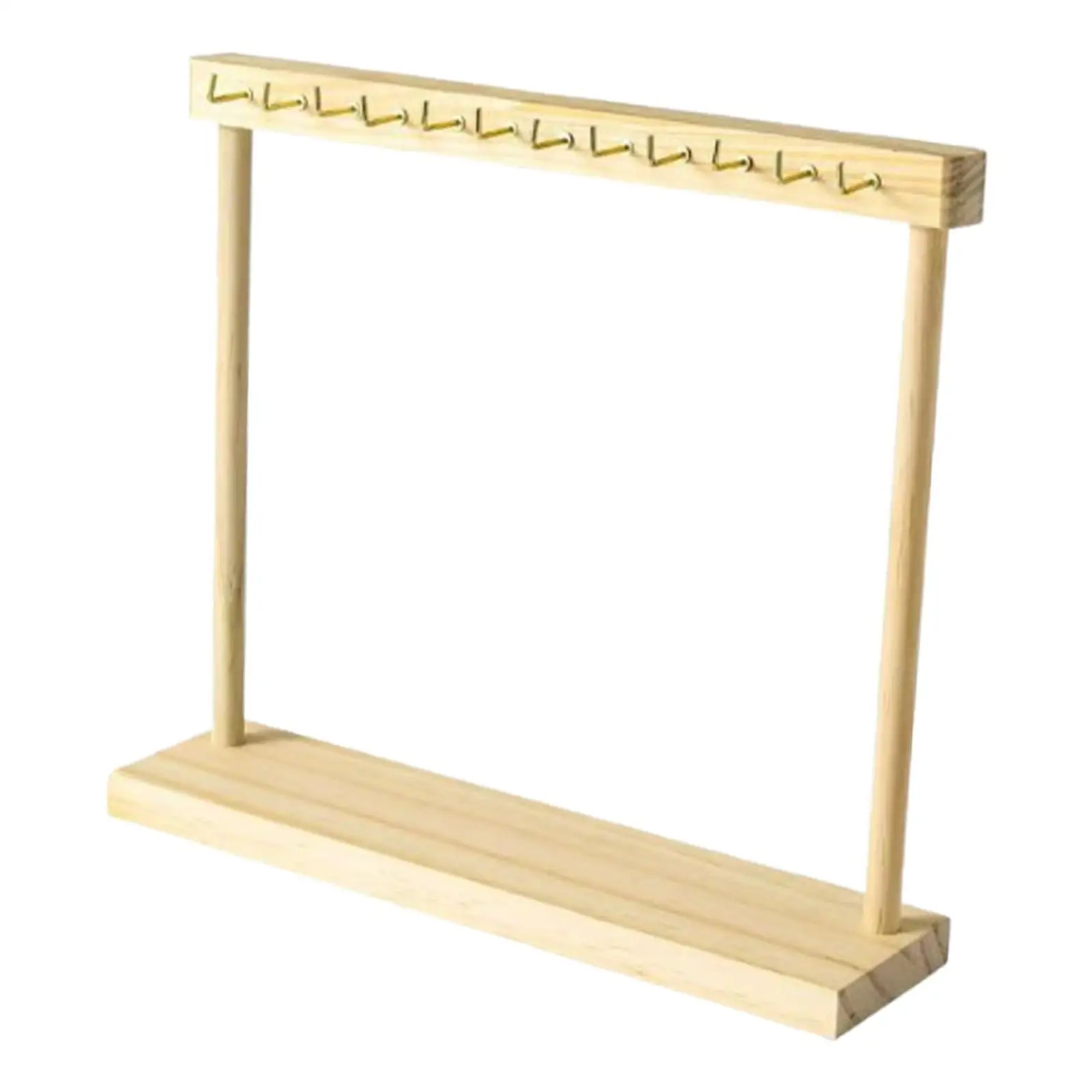 Wooden Necklace Organizer Jewelry Display Stand with Hanging Hooks Storage for Pendant Necklaces Home and Store