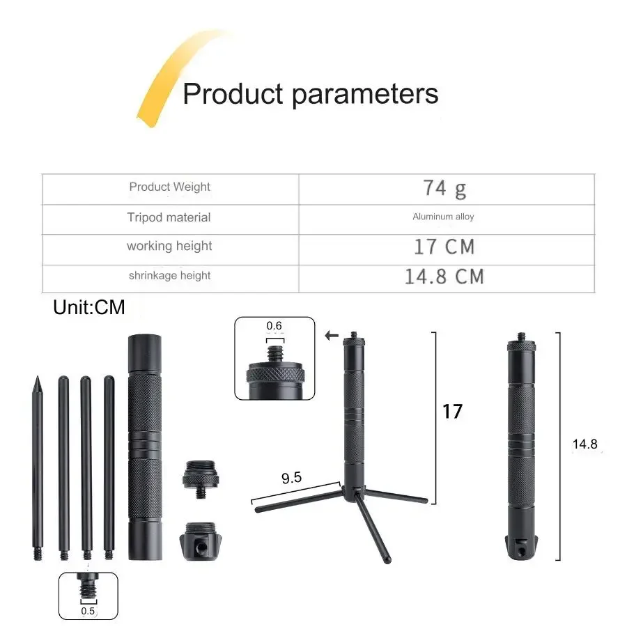 Multifunctional Outdoor Light Stand Tripod Aluminum Alloy Pan Head Camping Light Ground Plug Camera Stand Tripod Camping tys