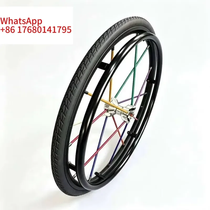 A Pair 24-Inch Quick-release Wheelchair Rear Wheel Hexagonal Wheel Hub Manual Wheelchair Replacement Wheel