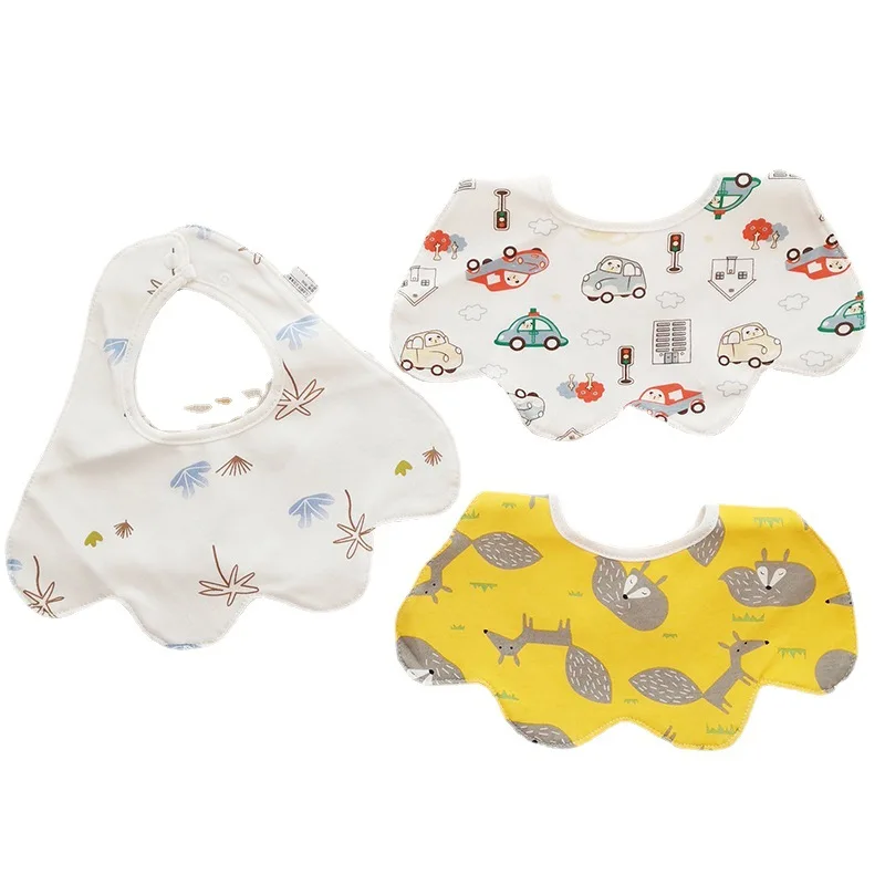 Cartoon Baby Bibs Petal Shape Cotton Newborn Saliva Towel Waterproof Baby Bibs Cute Rabbit Feeding Burp Cloths Baby Goods 0-24M