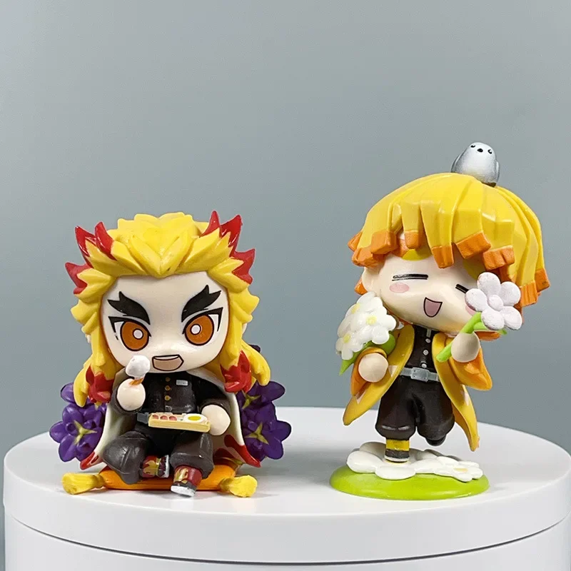 

Anime Demon Slayer Tanjirou Nezuko Kyoujurou Q Version Action Figures PVC Model Statue Toys doll Desk Decor Collection Gifts