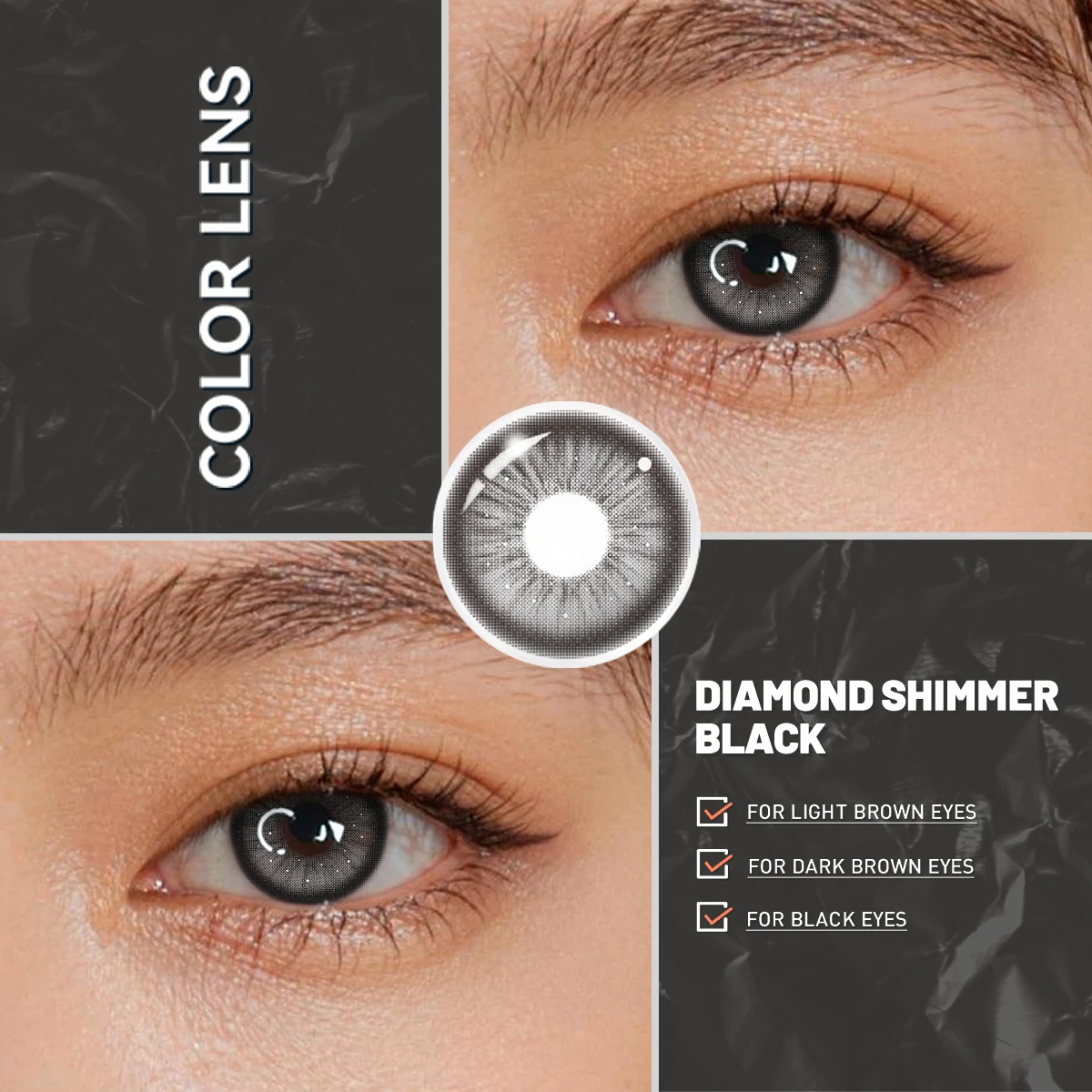 Visuashow Diamond Shimmer Farbige Kontaktlinsen 6 Monate Einweg 14,5mm Blau Grün Augenfarben-Kontaktlinsen für Schönheitskosmetik 70 – Detail 20