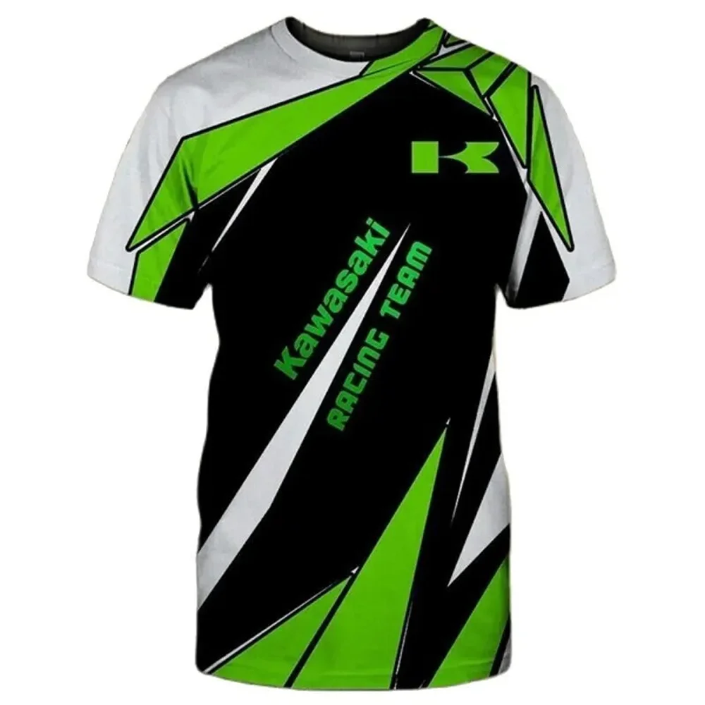 

2025 New Kawasaki Motorcycle Printed Casual Sports T-shirt, Motorcycle Men's T-shirt, 2025 Pattern Racing T-shirt