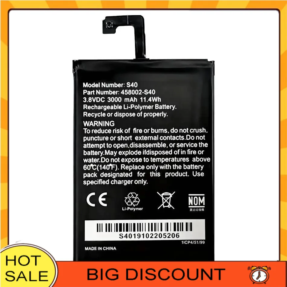 

Long-Lasting Performance Premium Replacement 3000Mah Mobile Phone Battery For Caterpillar Cat S40 458002-S40