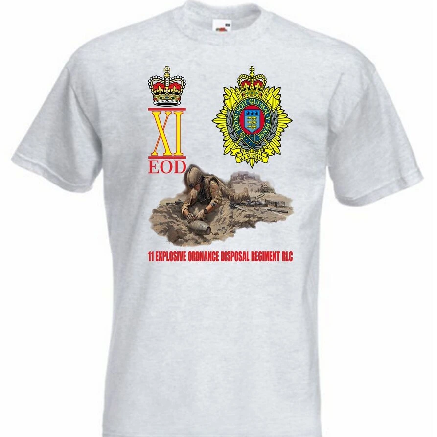 

Royal Logistic Corps 11 Explosive Ordnance Disposal Regiment RLC T-Shirt Short Sleeve Casual 100% Cotton O-Neck Mens T-shirt