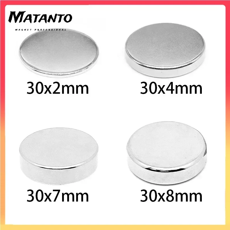 

30x2 30x4 30x5 30x8 30x10 30x15 30x20 30x30mm Round Shape Rare Earth Neodymium Super Strong Magnetic NdFeB Magnet Fridge Crafts