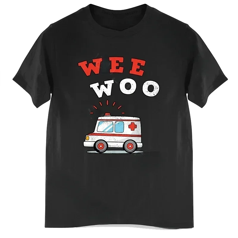 Ambulance Wee Woo Printed loose Casual Top Comfy short sleeve T-shirt for both men and women