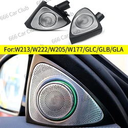 64-Colours 3D Rotary Treble For Mercedes Benz W205 W213 W222 X253 W177 GLB GLA GLC E S C-Class Car LED Tweeter LoudSpeaker Horn