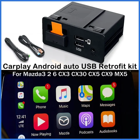 USB-адаптер Apple CarPlay Android Auto для Mazda 3 6 CX5 CX3 CX8 — пример использования