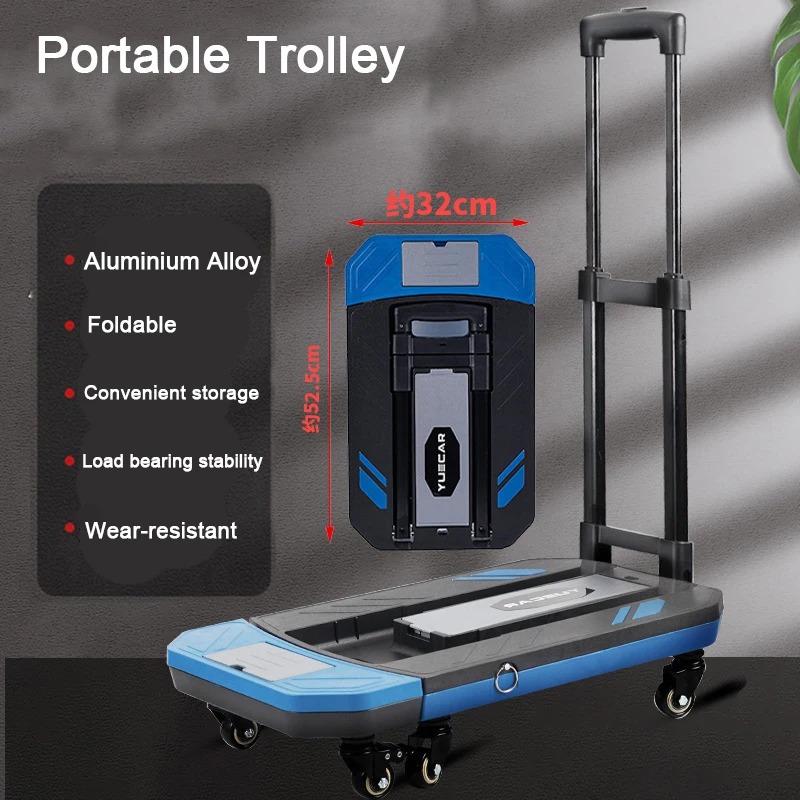 

Portable Foldable Car Luggage Cart Handling Platform Hand Luggage Trailer Durable Goods Handling Trolley