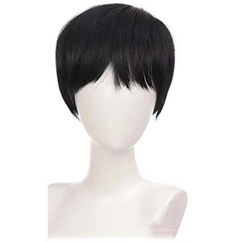 Synthetic Hair Male Short Straight Wig with Bangs Brown Blonde Gray Wigs for Man Daily Wear Cosplay Wig Heat Resistant Fiber