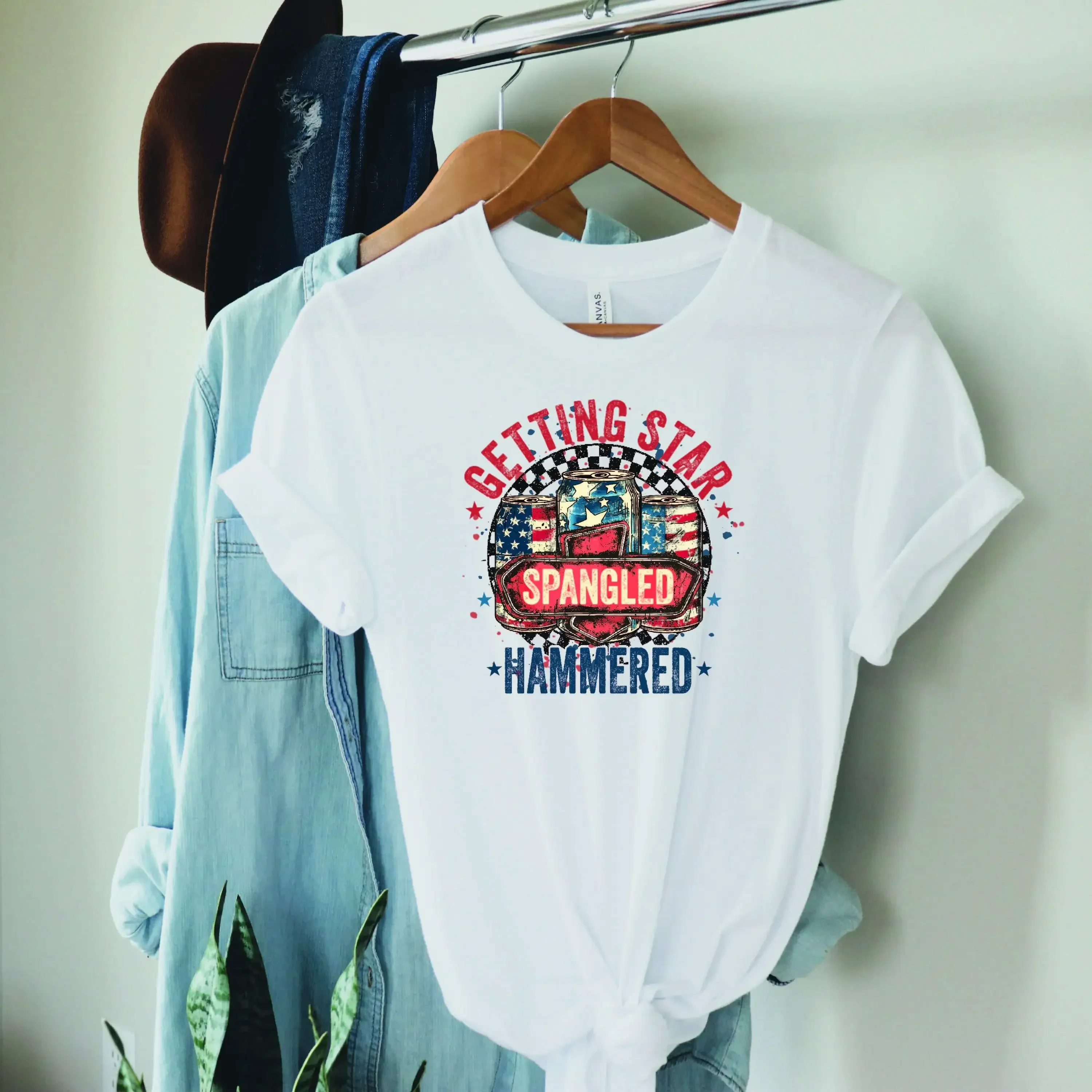 Getting Star Spangled Hammered  T Shirt 4Th Of July Independence Day Patriotic