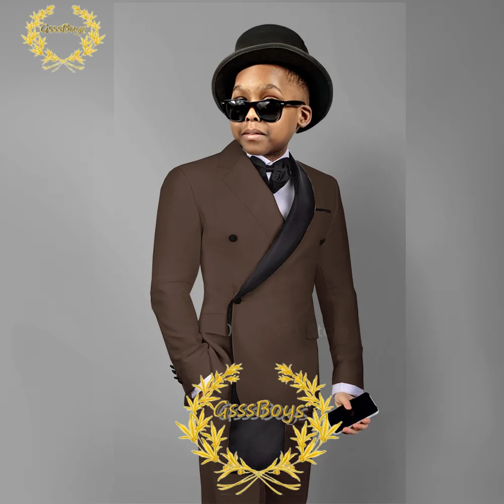 2023 New Suit for Boys Wedding Tuxedo 2-piece Set Jacket Pants Tie Children 2-16 Years Old Formal Clothes