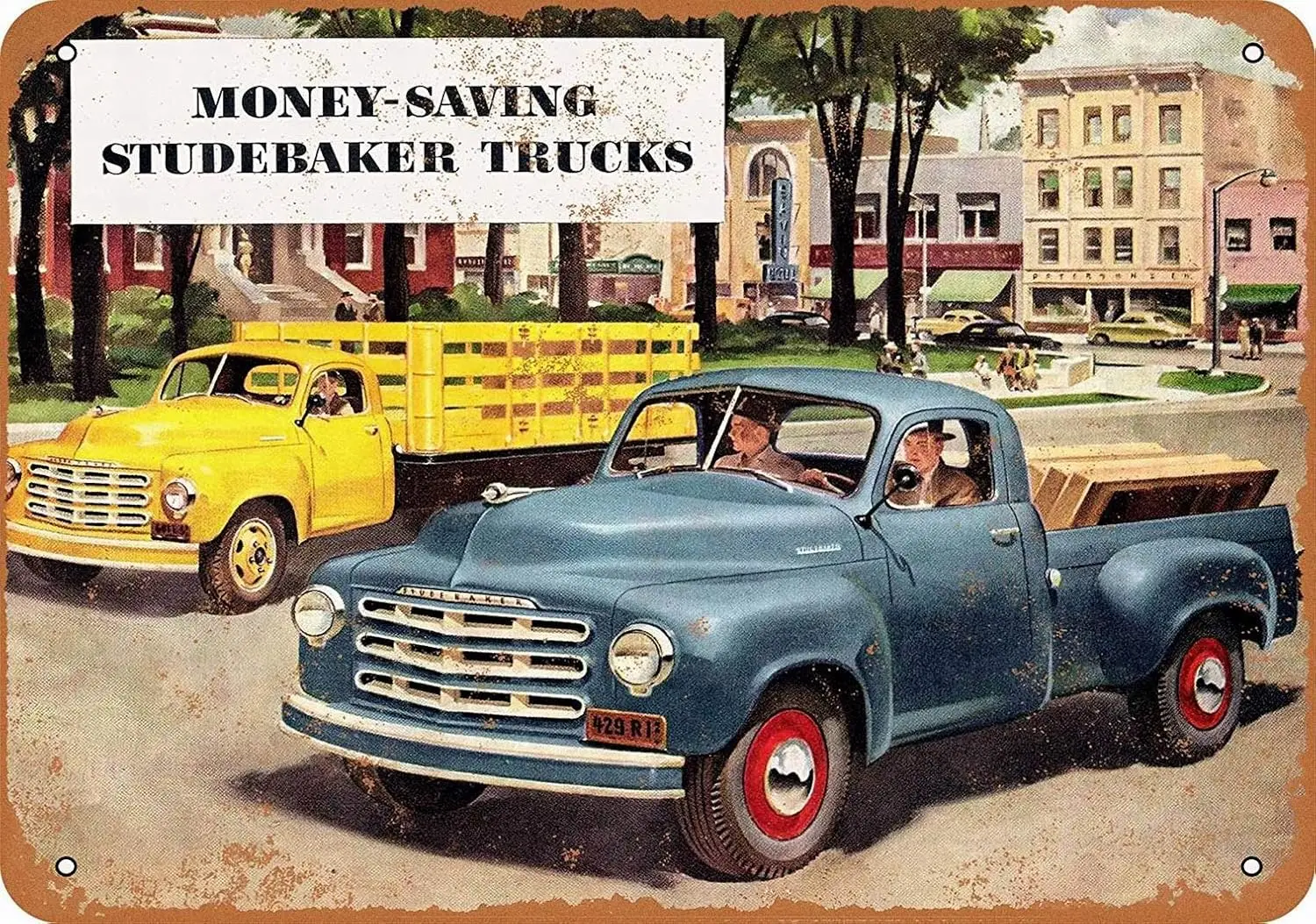Metal Sign - Studebaker Trucks - Retro Tin Art Decor Wall Decor