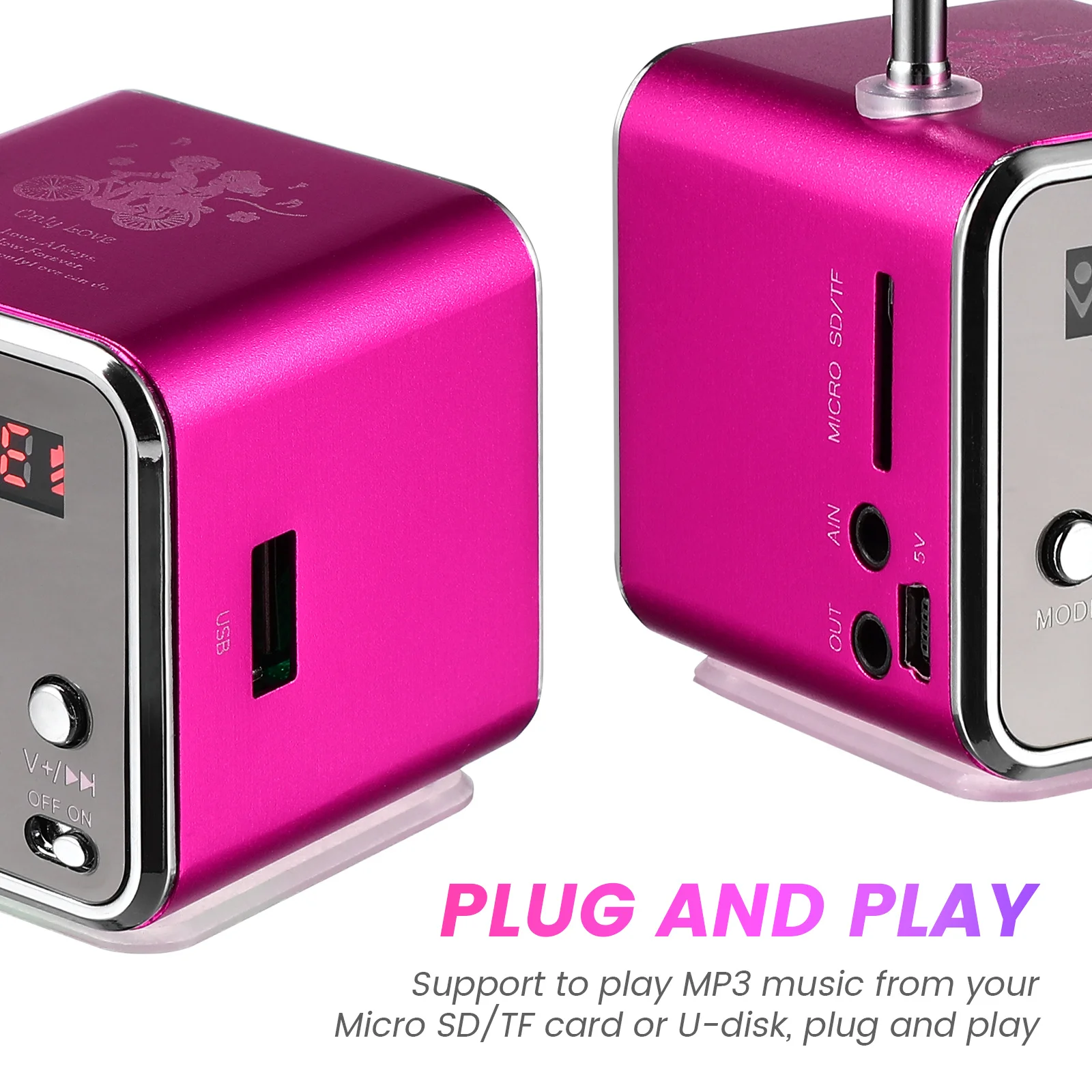 

1Set Mini Wireless Speaker Portable Retro Radio Speaker Desktop Travel Outdoor Music Bass Player Gift