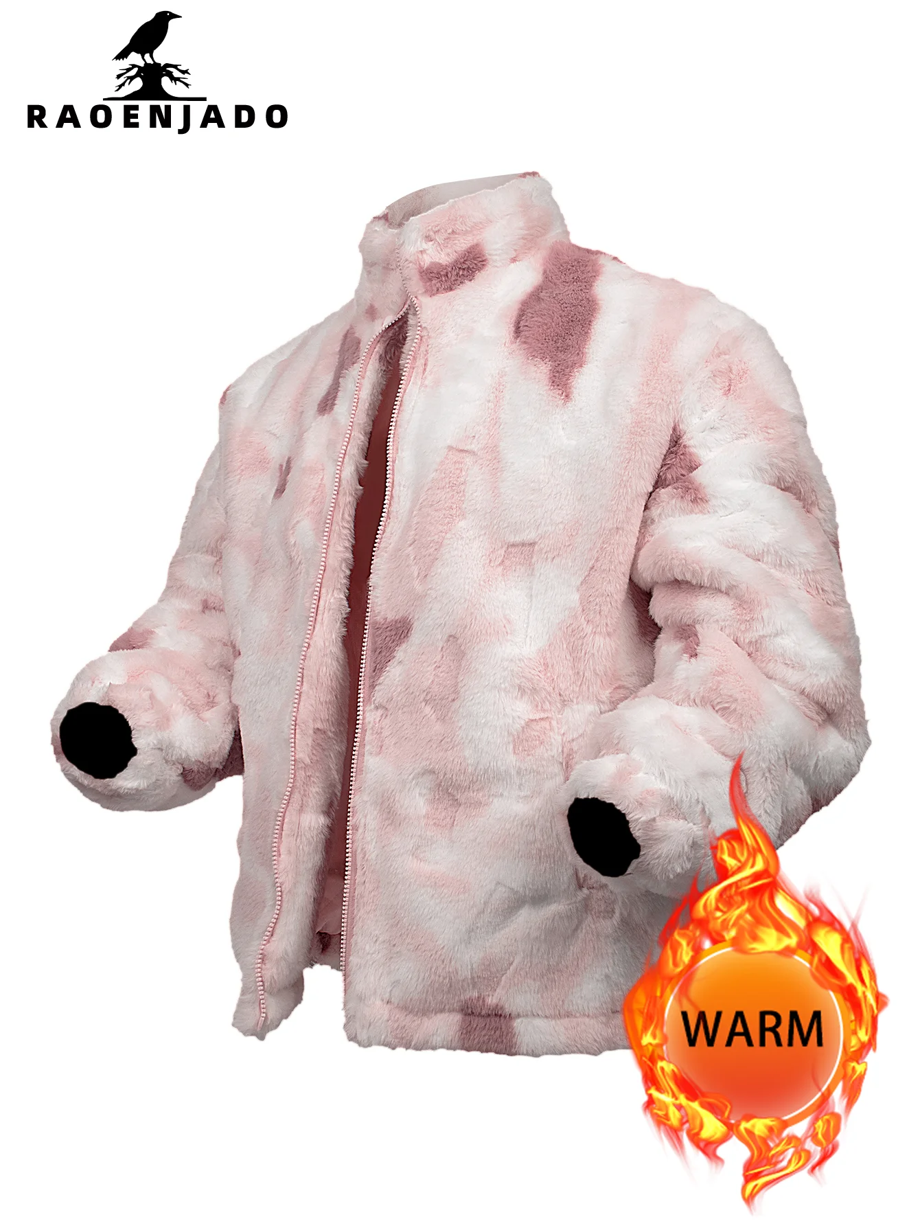 

Women's Fleece Stand-up collar Zip Jacket Thickened Warm Autumn&Winter Outerwear Gradient Blending Casual Loose Coat Unisex