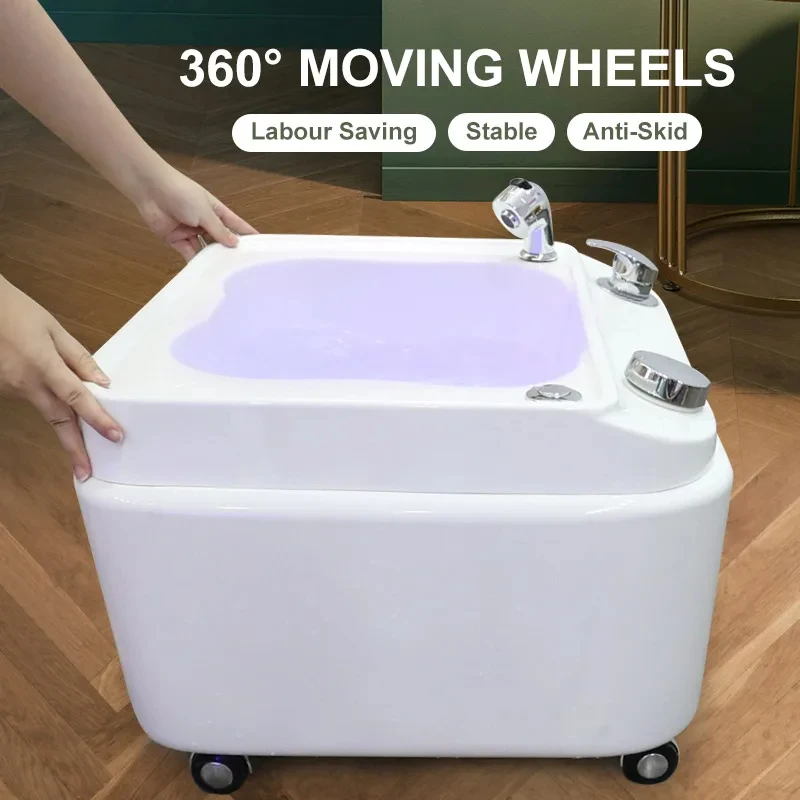 Footbath Foot Therapy Machine Beauty Salon Acrylic Massage Surf Light Spa Footbath Foot Therapy Bowl