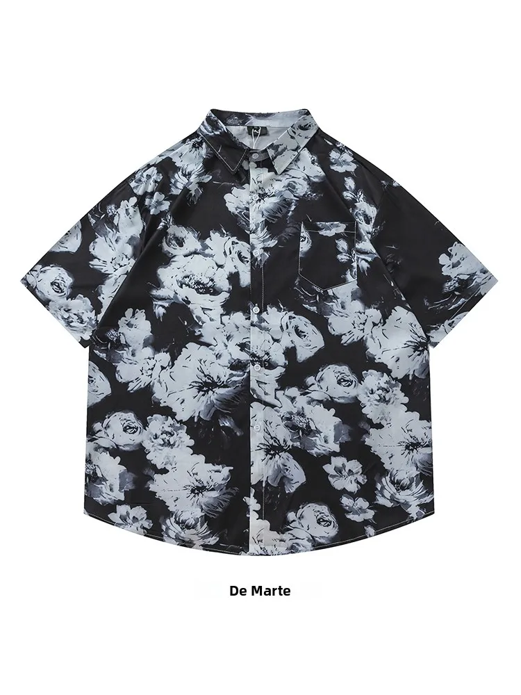 chemise-decontractee-ample-a-manches-courtes-a-imprime-floral-vintage-serie-sombre-manchons-de-protection-solaire-d'ete-mode-jeune