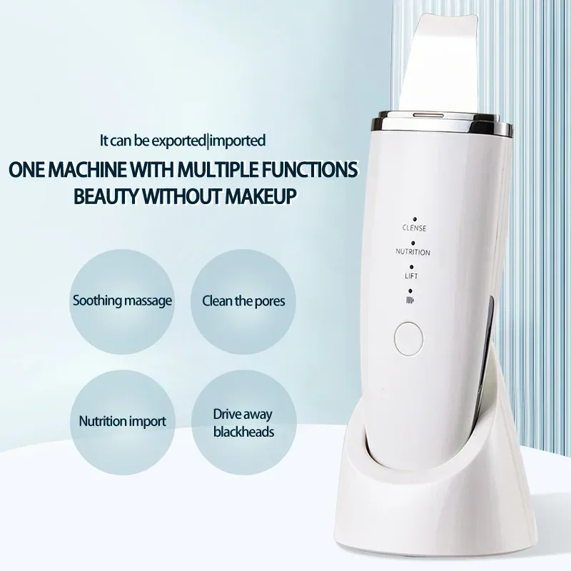 Electric Ultrasonic Skin Scraper Beauty Instrument Cleaning Pore Skin Scraper Blackhead Shovel Water Replenishing Spray