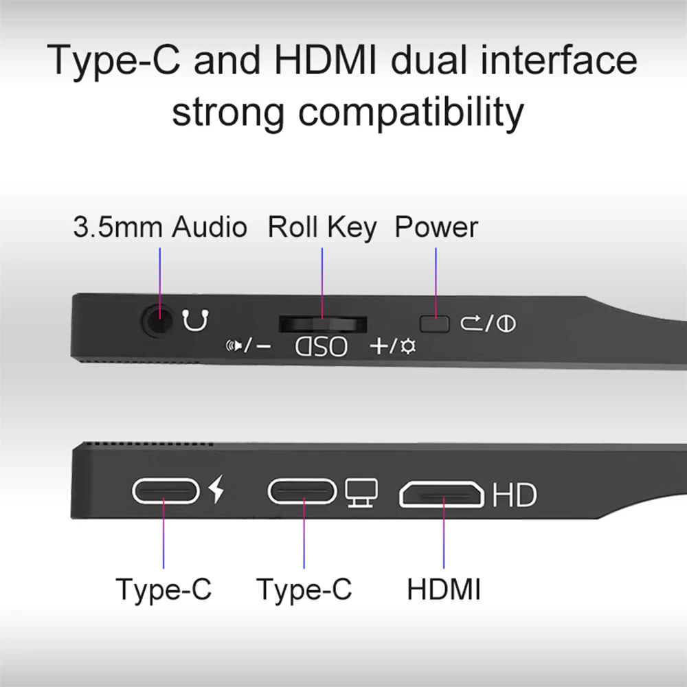 شاشة محمولة 16 بوصة 100% sRGB 120 هرتز شاشة كمبيوتر محمول للألعاب مع نوع C Mini HDMI للكمبيوتر الشخصي Steam/Deck/Switch/PC/Mac/Xbox PS4/5