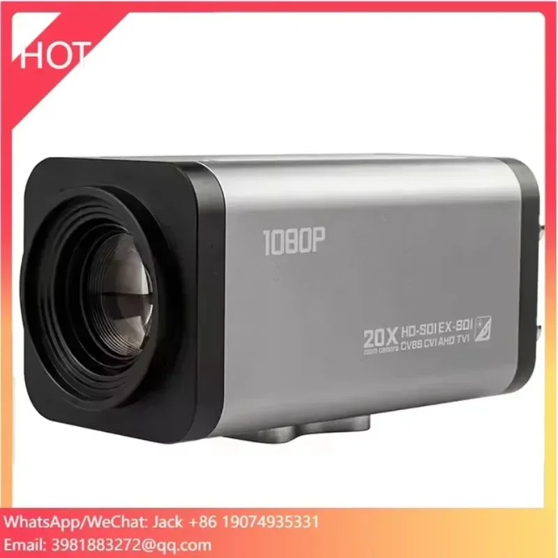 Câmera de alta resolução 1080P 2MP 20X Zoom SDI TVI CVBS CCTV Box para soluções claras de vigilância e monitoramento