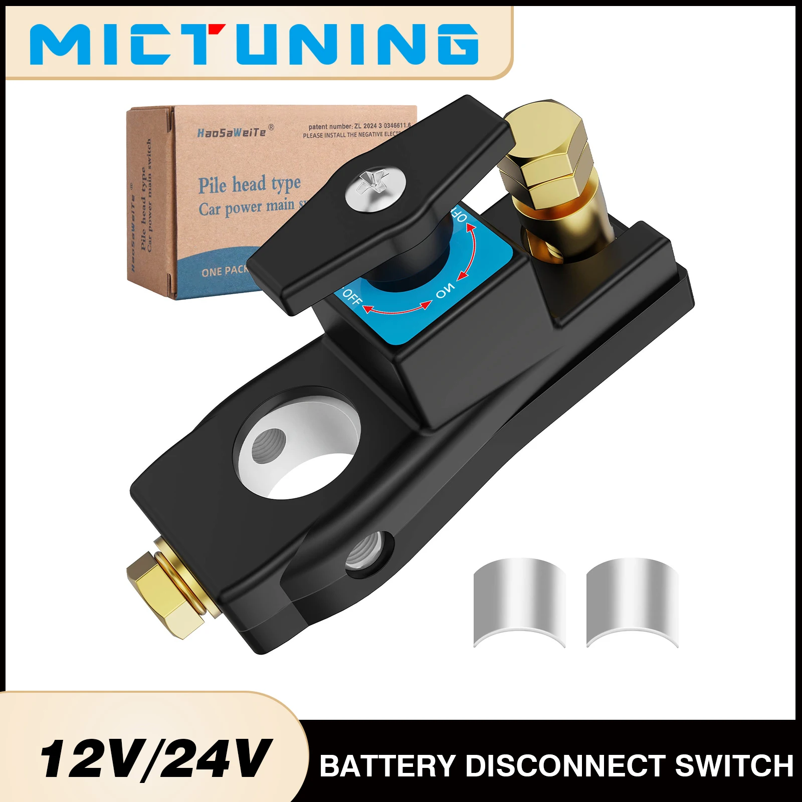 MICTUNING 12V/24V Battery Disconnect Switch Universal Cut Off Switch Anti-leakage Isolator Kill Switch For Truck RV Boat