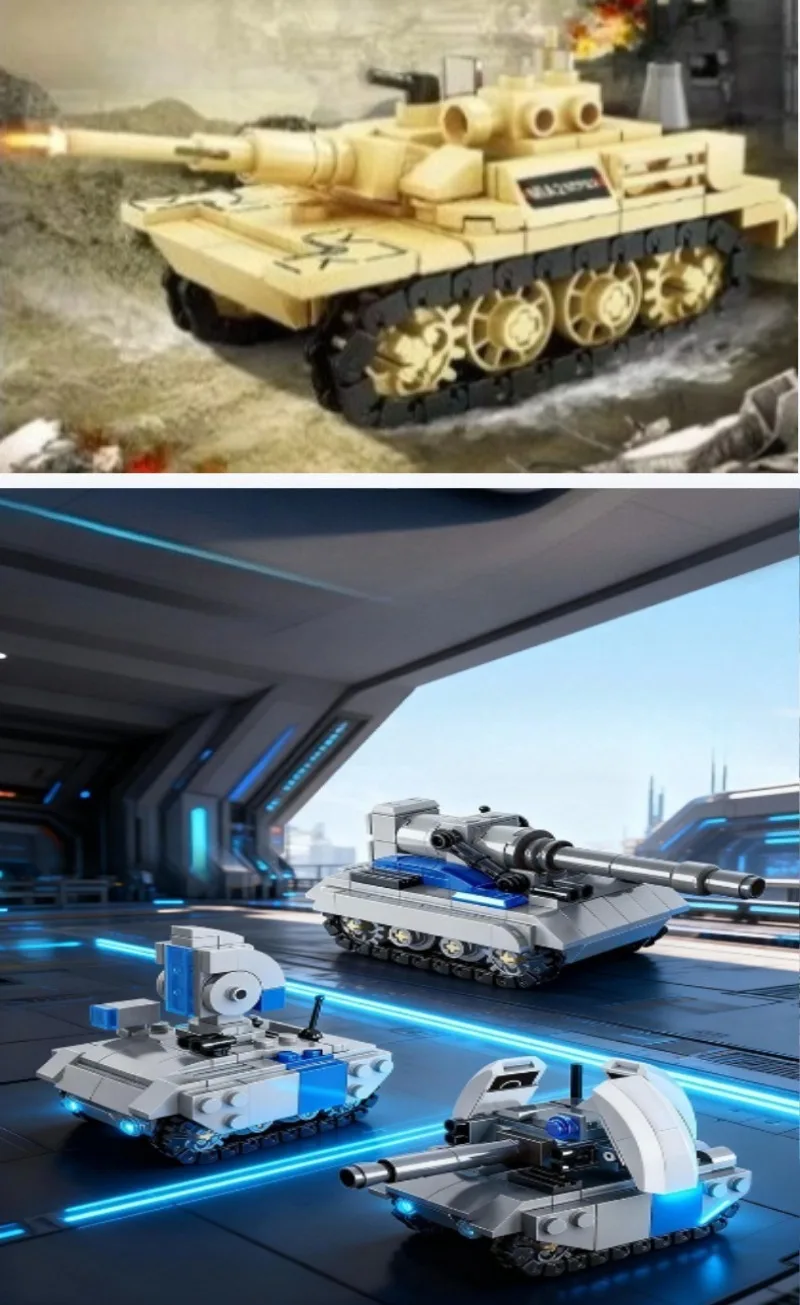 

Children's Intelligence Military Base Science Fiction Tank Building Block Assembly Model Toy Set Prizes Holiday Gifts