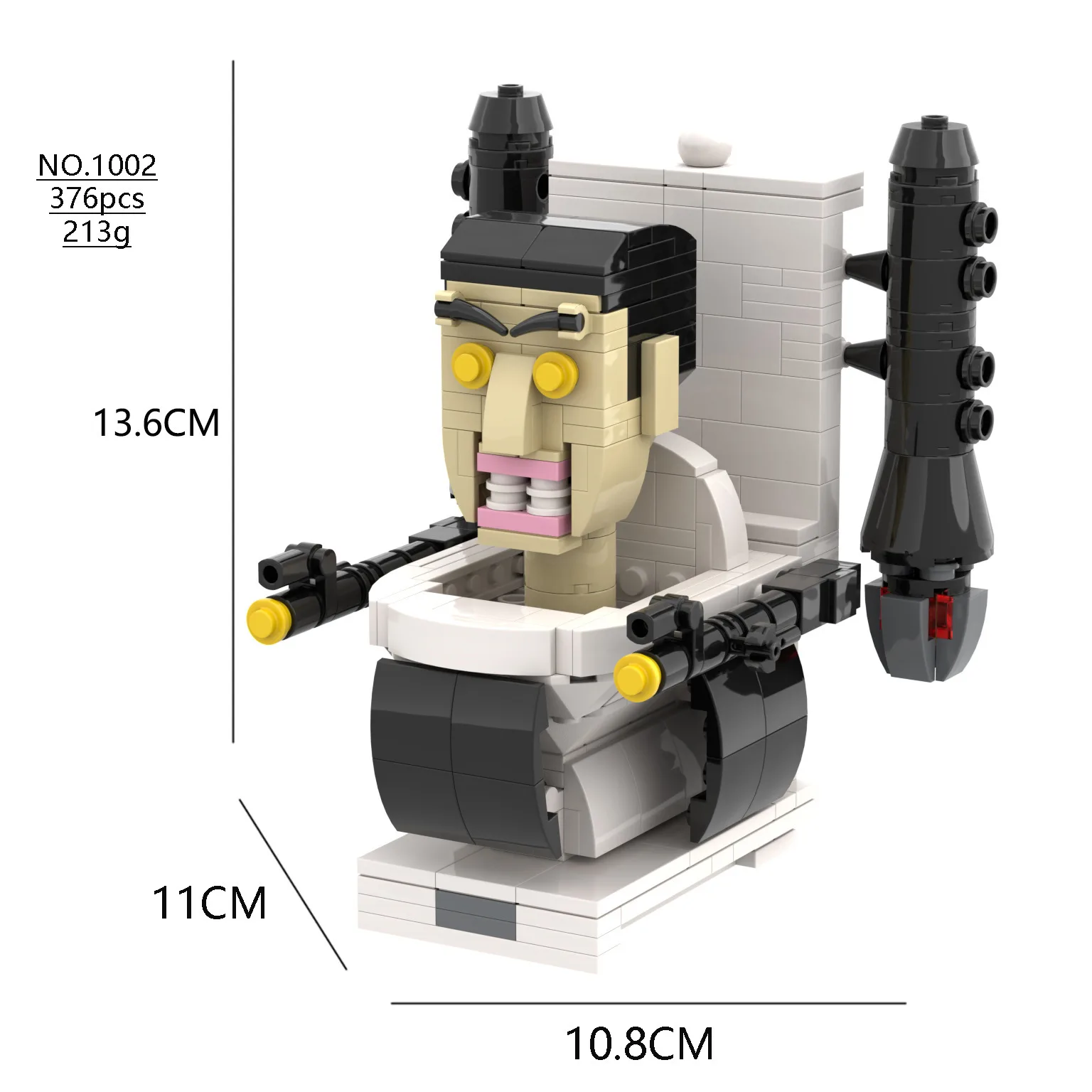 

Skibidi Toilet MOC Абстрактные строительные блоки Монитор GMAN Модель туалетного человека, совместимая с игрушками LEGO Bricks