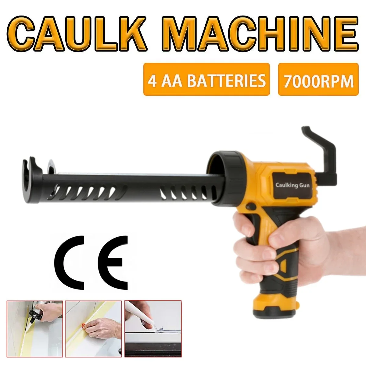 7000RPM Electric Glue Gunelectric Caulking Gundry Battery Glue Gunhard Tube Glass Gunsingle Tube Glue Gun