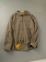 Lamtrip Vintage Women Casual Polka Dots Soft Double Layers Cotton Yarn Long Sleeve Shirt Blouse 4