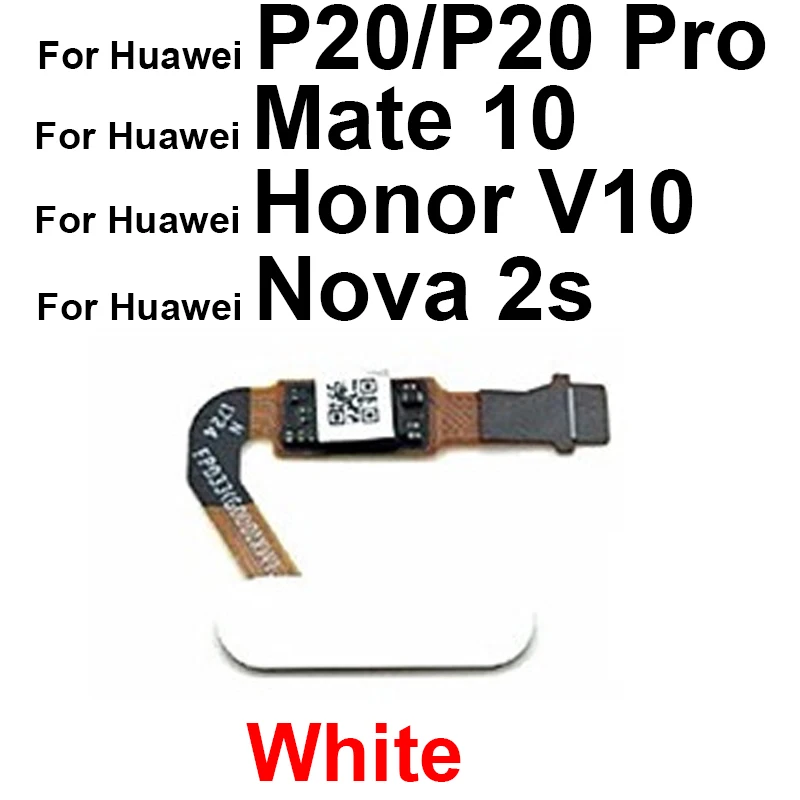 Home Button Fingerprint Sensor For Huawei P20 P20 Pro Mate 10 Nova 2S Return Key Touch Scanner Flex Cable For Honor View V10