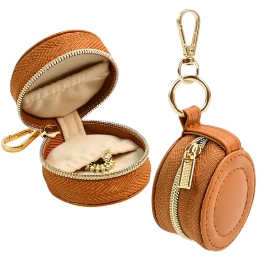Portable Ring Keychain Holder for Gym and Travel - Jewelry Holder for Sports Bag, Compact Ring Earring Necklace Storage Case