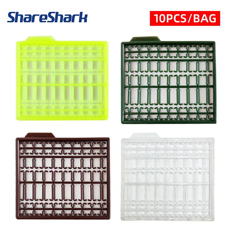 ShareShark 10 Stück/Beutel Europäischer Stil Karpfenangel-Zubehör-Set Gitterförmiger Stopper Karpfenangel-Rig Köder-Zubehör