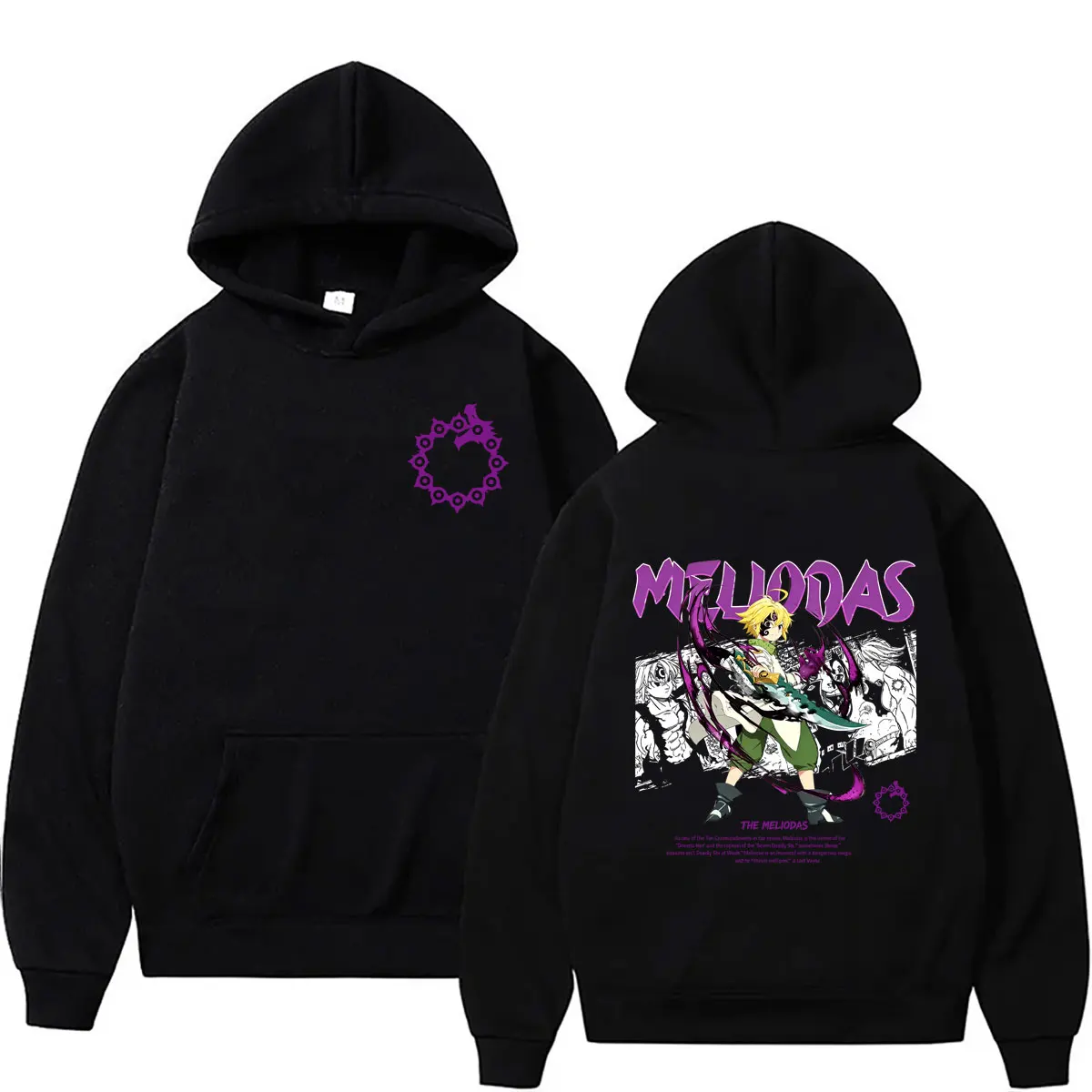 Anime The Seven Deadly Sins Dragon's Sin of Wrath Meliodas Hoodie Men Women Manga Oversized Pullover Male Vintage Cool Hoodies