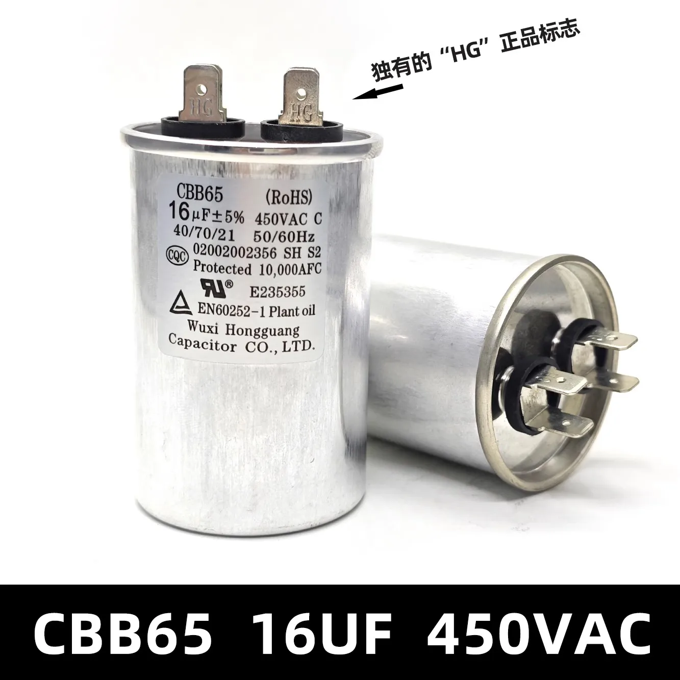 Capacitor de partida do compressor de ar condicionado CBB65 15/20/25/30/35/40/45/50/60/70UF