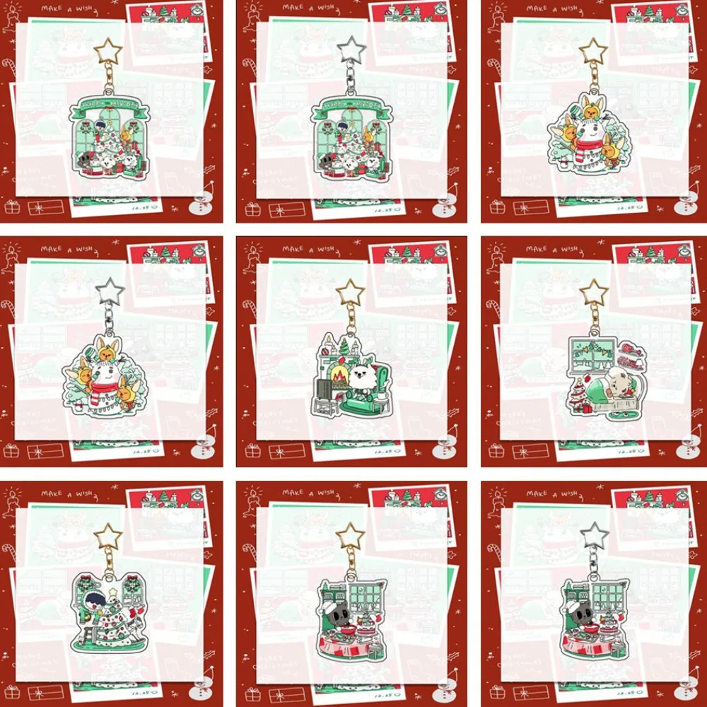 Korean Mens Group Acrylic Keychain Yeonjun Soobin Cartoon Figure Keyring Pendant Jewelry Bag Accessories Fans Collection Gift