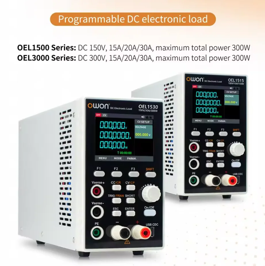 Cargador Electrónico de CC Programable de Alta Precisión OWON Serie OEL15, Probador Digital de Capacidad de Batería 150V/300W 1 Año OEL1515 15AAR