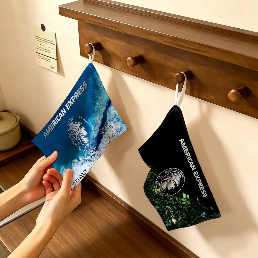 American e-Express Polyester Cotton Hand Wiping Towel, Hanging Design, Durable for Household Restaurant Toilet Use