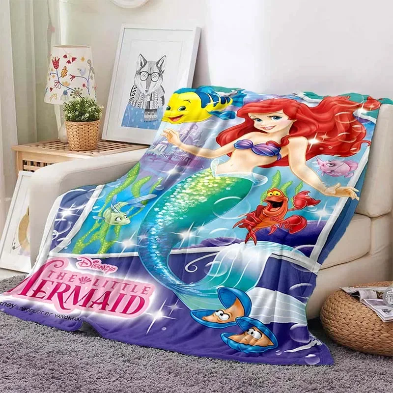 The Little Mermaid Disney Printed Blanket Children Adult Blanket Soft and Warm Bedding for Bed Sofa Outdoor Travel Cover Blanket