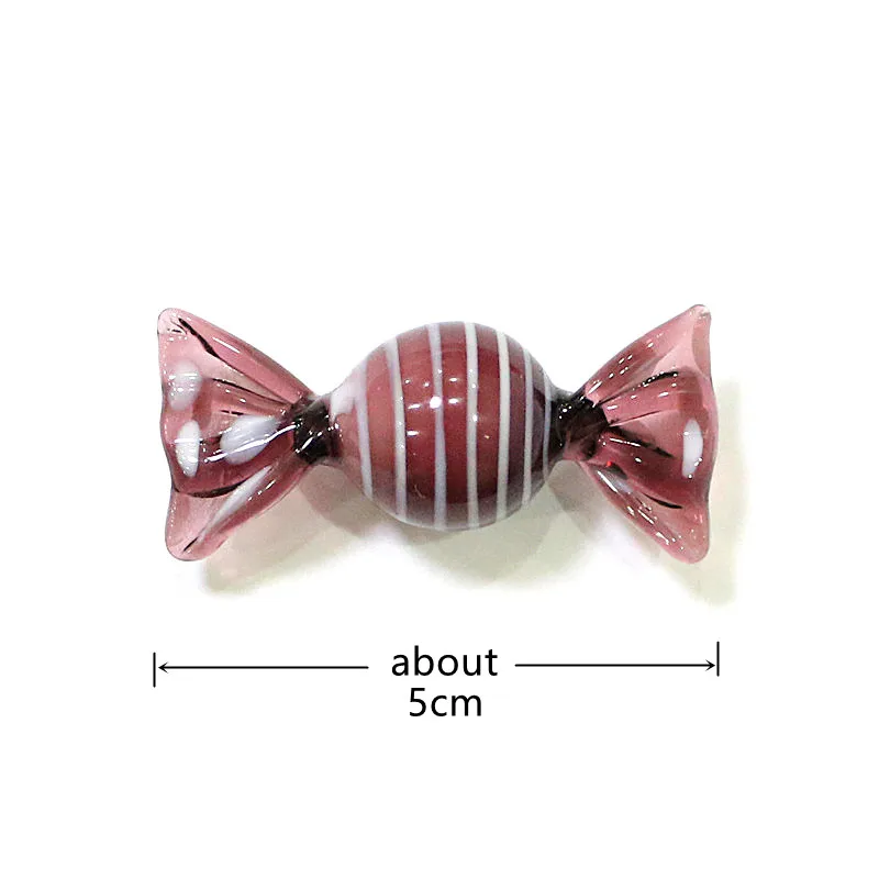 6pcs Vintage Colorful Murano Glass Sweets Candy Ornaments Wedding Party Gifts Home Tabletop Favors Christmas New Year Decoration