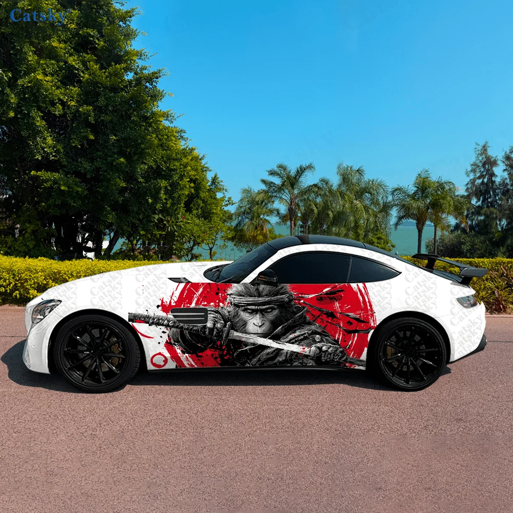 

Colorful Monkey Warrior Car Side Sticker Decor, PVC Waterproof Scratch Resistant Decal, Car Protection, Auto Accessories Gift