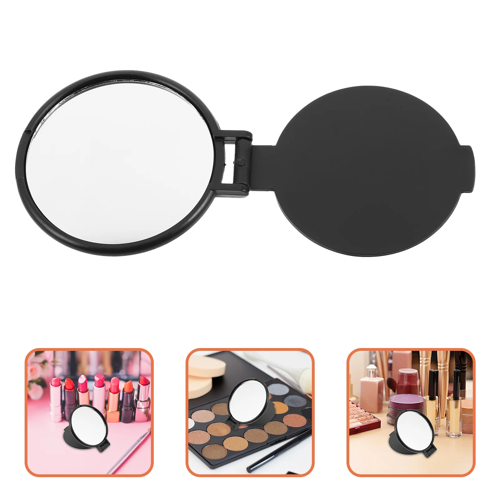 Miroir de maquillage Portable empilable, 20 pièces, Mini miroirs ronds pliants compacts en vrac, noir