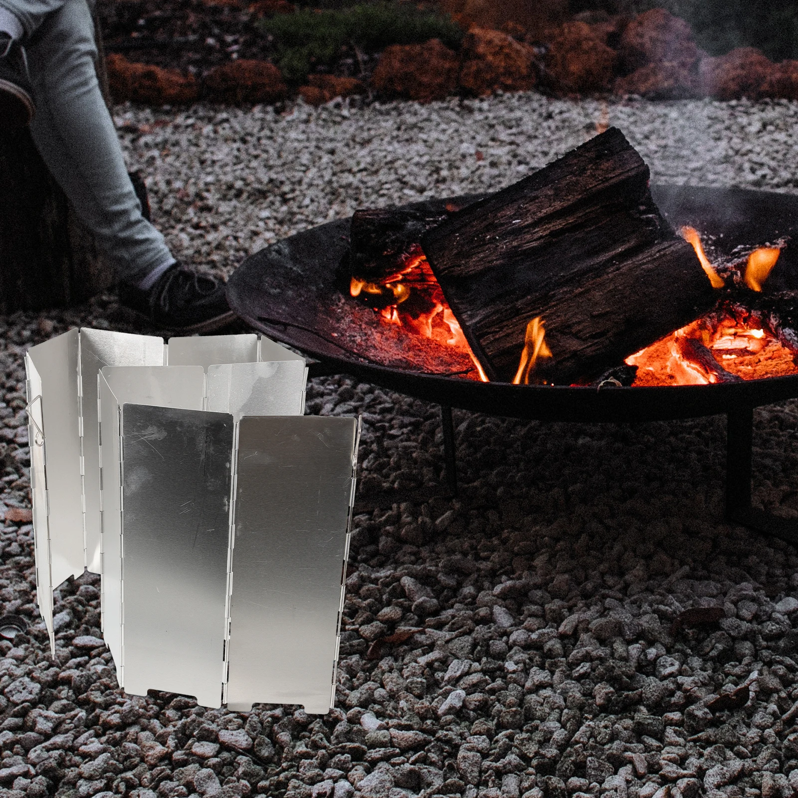 

Lightweight Foldable Windshield For Stove Portable Camping Windscreen Outdoor Cooking Bbq Anti-Wind Tool