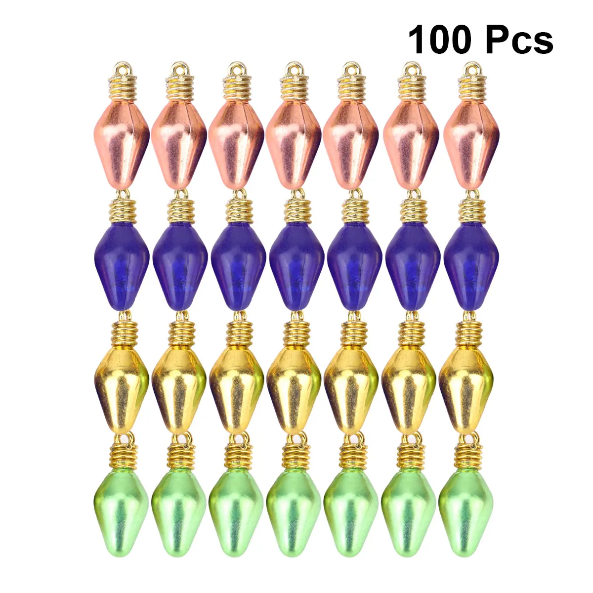 

100pcs Christmas Hanging Bulbs Decorative Mini Lights Plastic Festive Ornament Home Store Party Gifts Random Design